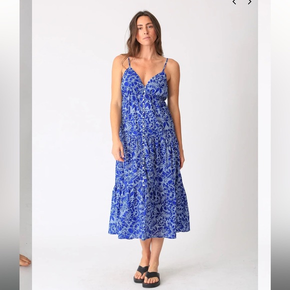 💙✨ Electric & Rose Floral Midi Reagan Dress – New With Tags ✨💙 - Picture 2 of 13